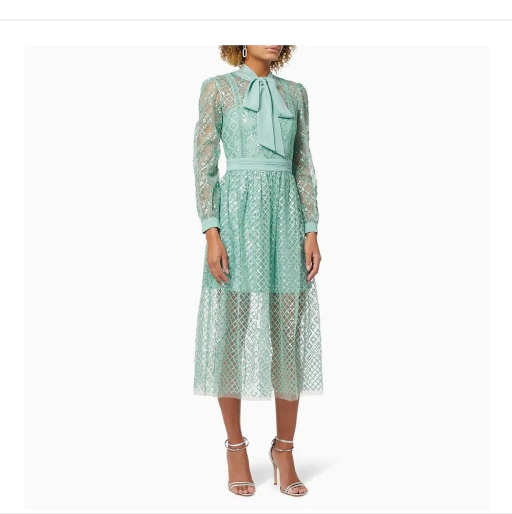 Self portrait sequin dress US6 green
